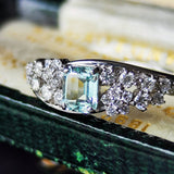 【希少石】天然バナジウムベリル 天然ダイヤモンド リング