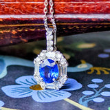 天然サファイア 天然ダイヤモンド ネックレス