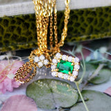 天然エメラルド 天然ダイヤモンド ネックレス
