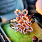 天然アレキサンドライト 天然ダイヤモンド フラワーモチーフリング