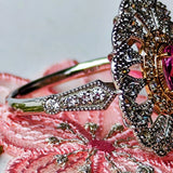 【再出品】天然パパラチアサファイア 天然ダイヤモンド リング