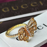 GUCCI グッチ ル マルシェ デ メルヴェイユ ダイヤモンド 蝶モチーフ リング