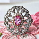 【再出品】天然パパラチアサファイア 天然ダイヤモンド リング