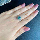 天然ブラックオパール オーストラリア産 天然ダイヤモンド リング