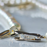 あこや真珠 ベビーパール 天然ダイヤモンド ヴィンテージネックレス