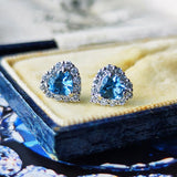 【お値下げ】天然アクアマリン ハートシェイプ 天然ダイヤモンド ピアス