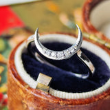 【お値下げ】天然ダイヤモンド 月のモチーフ プラチナ リング