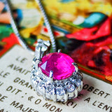 【ビルマ産】天然ルビー 天然ダイヤモンド ネックレス