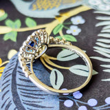 天然サファイア 天然アウイナイト 天然ダイヤモンド リング