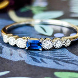 天然ユークレース コバルトブルー 天然ダイヤモンド リング