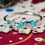 天然パライバトルマリン 天然ダイヤモンド プラチナリング