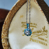 【ローズカット】天然パライバトルマリン 天然ダイヤモンド プラチナネックレス