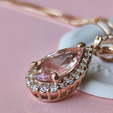 天然モルガナイト 天然ダイヤモンド ネックレス