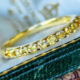 【神様の宿る石】天然イエローサファイア プクラジ ハーフエタニティリング