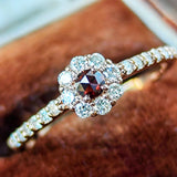 【ローズカット】天然ブラウンダイヤモンド 天然ダイヤモンド リング