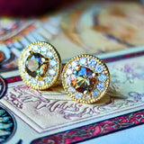 天然アンダリュサイト 天然ダイヤモンド 18金ピアス