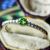 【お値下げ】天然デマントイドガーネット 天然ダイヤモンド リング