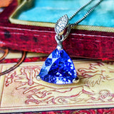 天然タンザナイト 天然ダイヤモンド ネックレス