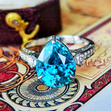 天然ジルコン 7.06ct 天然ダイヤモンド リング