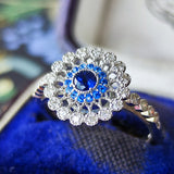 天然サファイア 天然アウイナイト 天然ダイヤモンド リング