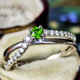 天然デマントイドガーネット 天然ダイヤモンド リング