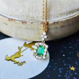 天然エメラルド 天然ダイヤモンド ネックレス