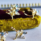 【お値下げ】イヤーカフ 天然アレキサンドライト 天然ロイヤルブルームーンストーン 天然ローズカットダイヤモンド 新品