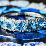 【サンタマリア】天然アクアマリン 天然ダイヤモンド リング