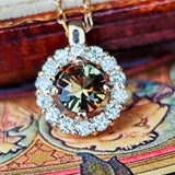 天然アンダリュサイト 天然ダイヤモンド ネックレス