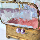 【限定品】紫陽花パール 天然ダイヤモンド ピアス