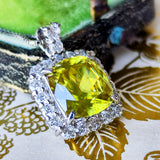 【大粒 4.36ct】天然スフェーン 天然ダイヤモンド ネックレス