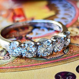 【三越百貨店】天然ダイヤモンド 1.0ct ヴィンテージリング 一文字