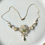 【イギリス アンティーク】ペリドット シードパール ネックレス