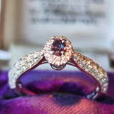 【トップ カラー】天然アレキサンドライト 天然ダイヤモンドリング