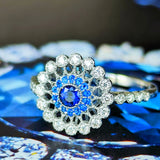 天然サファイア 天然アウイナイト 天然ダイヤモンド リング