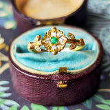 【童話シリーズ 親指姫】天然エメラルド 天然ダイヤモンド リング