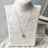 天然モルガナイト 天然ダイヤモンド ネックレス