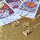 【タロットカード】運命の輪 天然ダイヤモンド 18金ネックレス