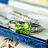 【パキスタン産】天然ペリドット 天然ダイヤモンド リング