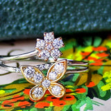 天然ダイヤモンド バタフライモチーフ リング