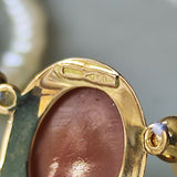 あこやベビーパール 2連ネックレス シェルカメオ