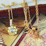 【お値下げ】ローズカット 天然ダイヤモンド イエローダイヤモンド 18金ネックレス