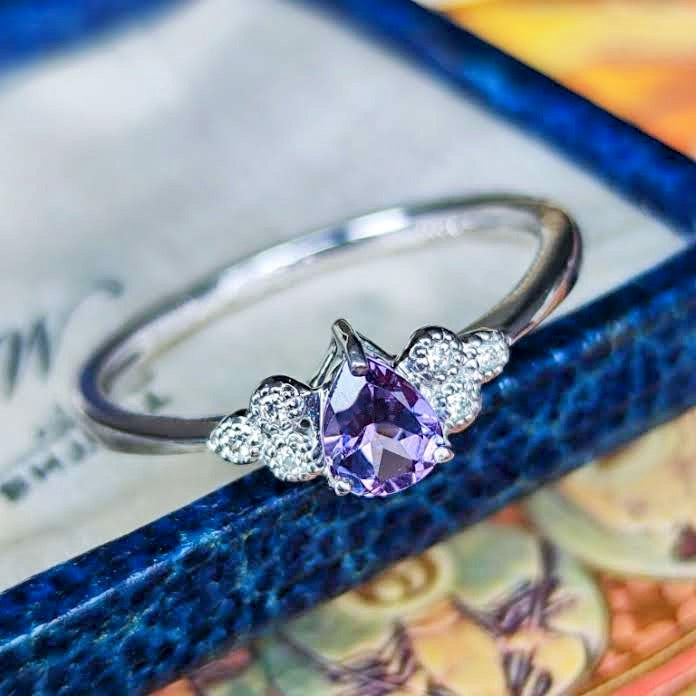 ベキリーブルーガーネット天然ダイヤモンドリングK18YGカラーチェンジガーネット ベキリーブルー】天然カラーチェンジガーネット 天然