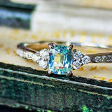 天然ミントベリル 天然ダイヤモンド リング