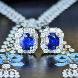 天然サファイア 天然ダイヤモンド 18金WG ピアス