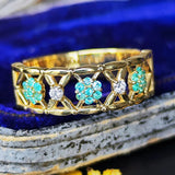 天然パライバトルマリン 天然ダイヤモンド 18金リング