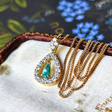 【ブラジル産 非加熱】天然パライバトルマリン 天然ダイヤモンド ネックレス