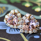 【お値下げ】天然モルガナイト ハートシェイプ 天然ダイヤモンド ピアス