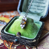 天然スフェーン 天然ダイヤモンド ネックレス