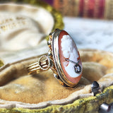 【お値下げ】イタリア ヴィンテージ カメオのリング ダイヤモンド